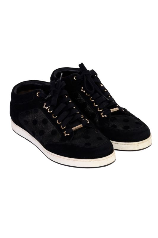 JIMMY CHOO GLITTER SUEDE MIAMI SNEAKERS