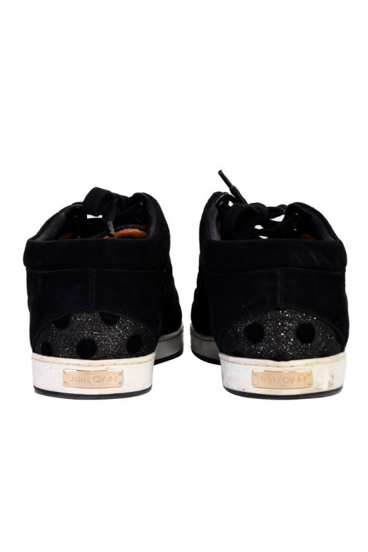 JIMMY CHOO GLITTER SUEDE MIAMI SNEAKERS