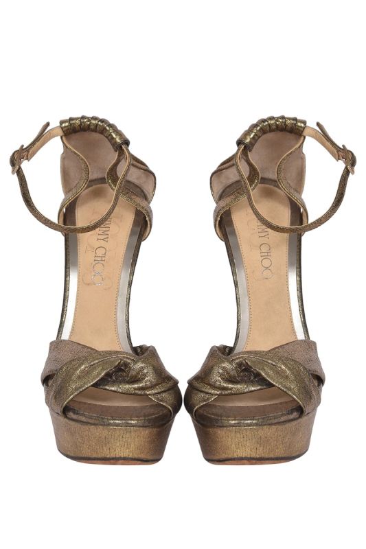 Jimmy Choo Gold Platform Sandals