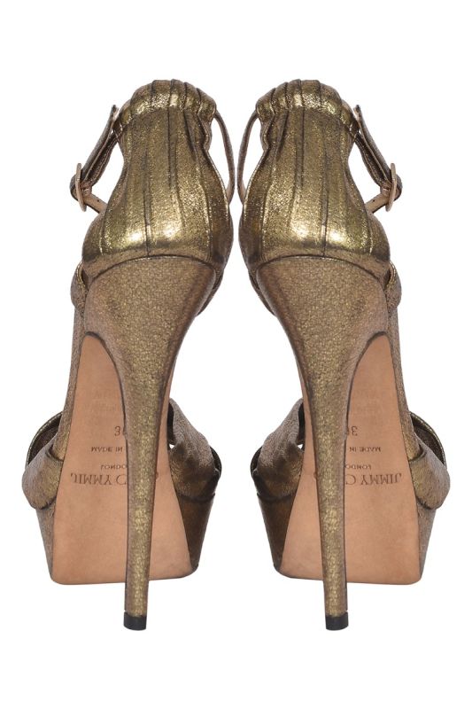 Jimmy Choo Gold Platform Sandals