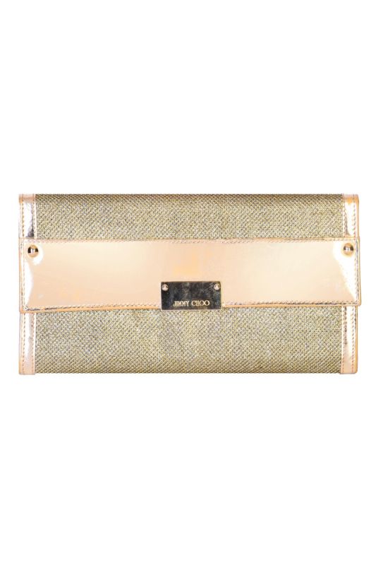 JIMMY CHOO GOLDEN GLITTER CLUTCH