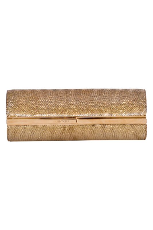 Jimmy Choo Golden Shimmer Tube Clutch