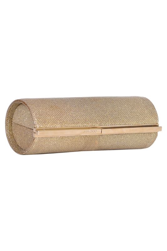 Jimmy Choo Golden Shimmer Tube Clutch