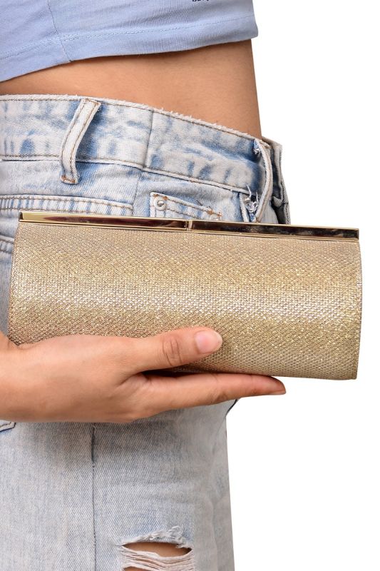 Jimmy Choo Golden Shimmer Tube Clutch