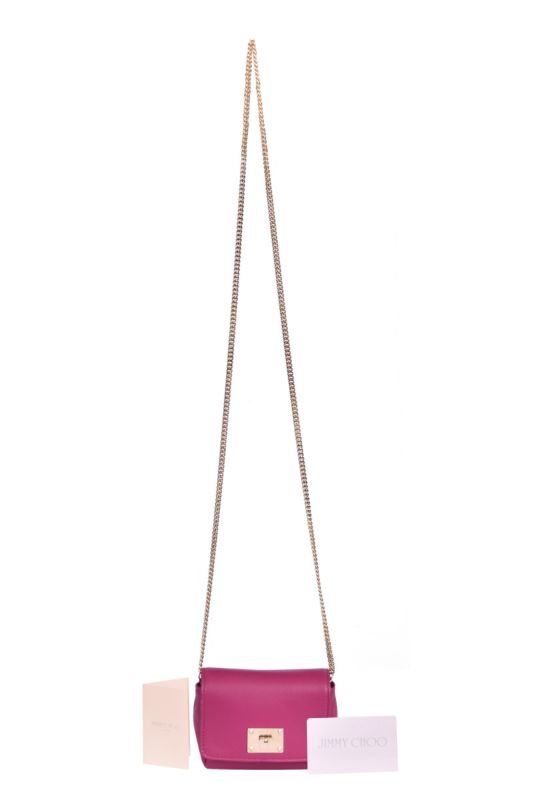 Jimmy Choo Hot Pink Leather Mini Ruby Crossbody Bag