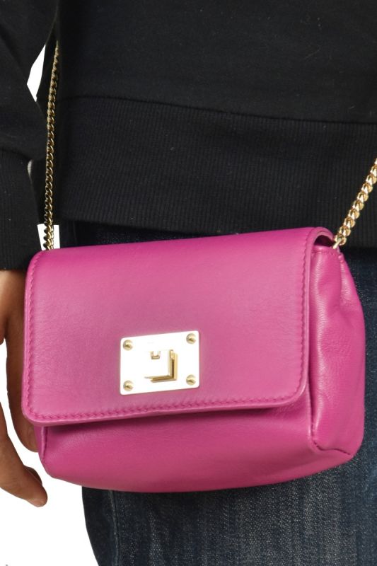 Jimmy Choo Hot Pink Leather Mini Ruby Crossbody Bag