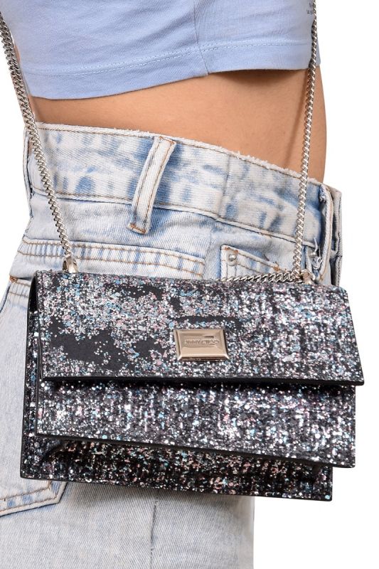 Jimmy Choo Leni Glittered Crossbody Bag