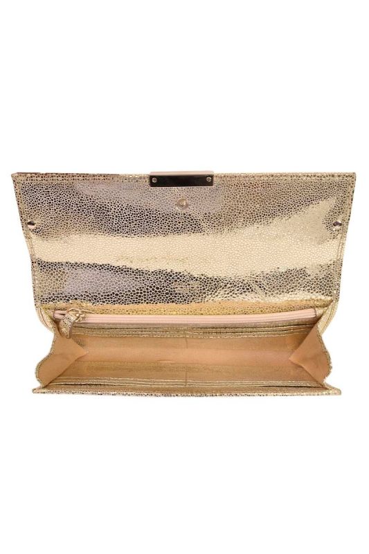 Jimmy Choo Metallic Gold Leather Clutch