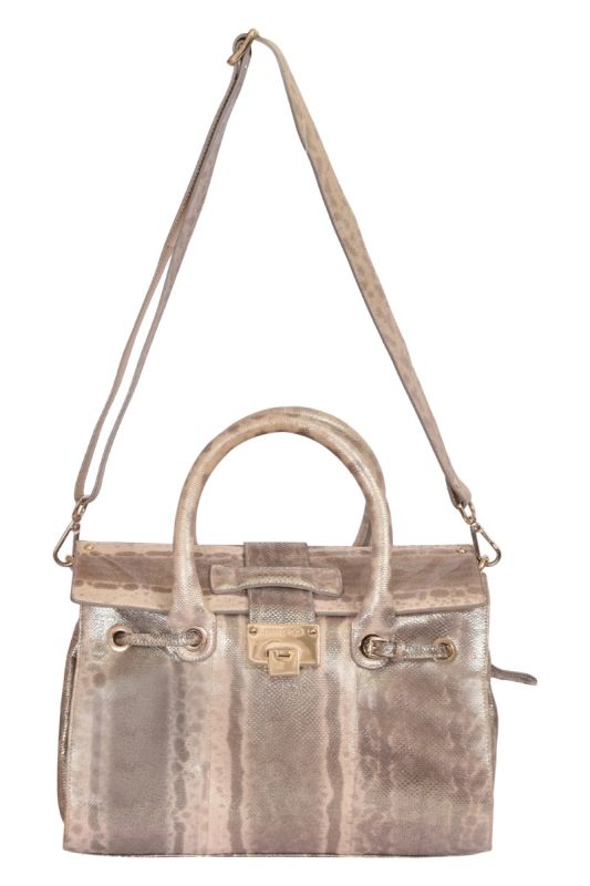 Jimmy Choo Metallic Gold Rosalie Satchel Handbag