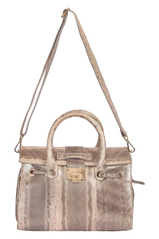 Jimmy Choo Metallic Gold Rosalie Satchel Handbag