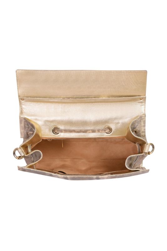 Jimmy Choo Metallic Gold Rosalie Satchel Handbag
