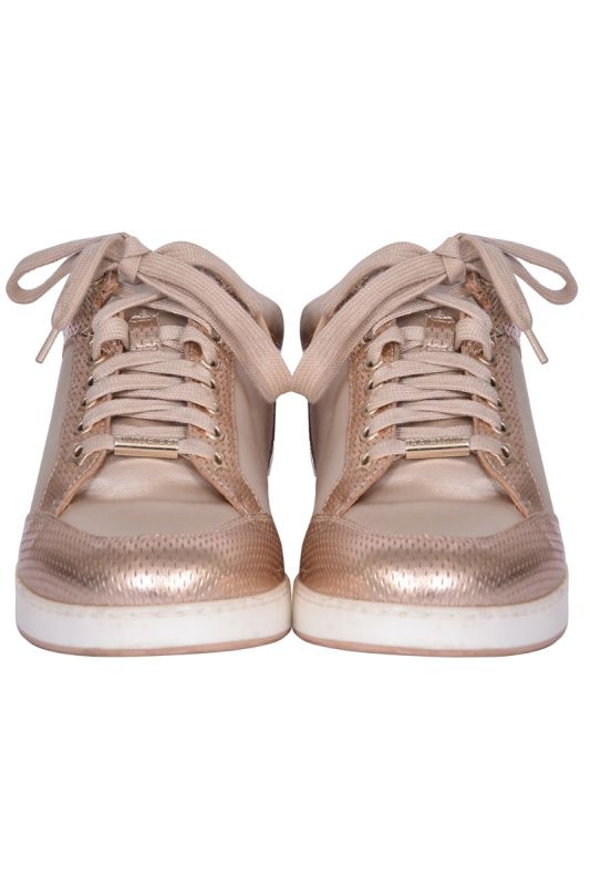 Jimmy Choo Miami Metallic Leather Sneakers