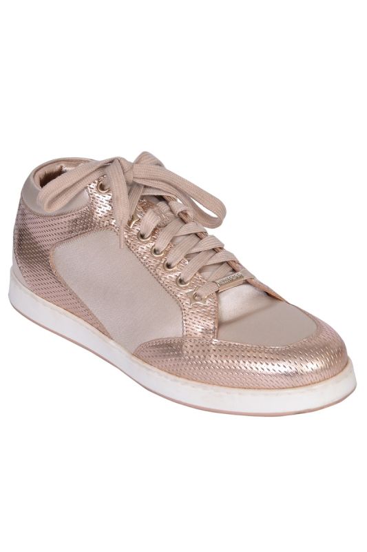 Jimmy Choo Miami Metallic Leather Sneakers