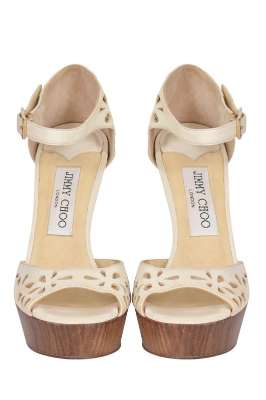 Jimmy Choo Off White Leather Pumps