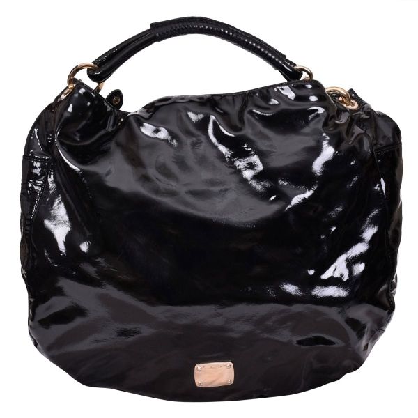 JIMMY CHOO PATENT LEATHER SHOULDER BAG