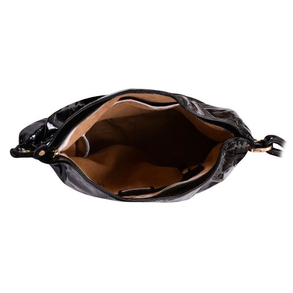 JIMMY CHOO PATENT LEATHER SHOULDER BAG