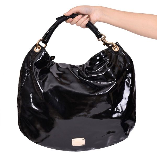 JIMMY CHOO PATENT LEATHER SHOULDER BAG