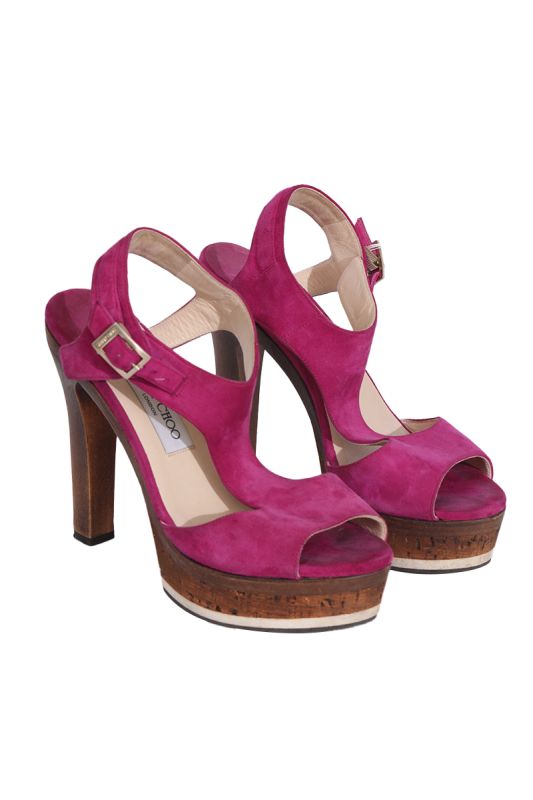 Jimmy Choo Pink Suede Wedges