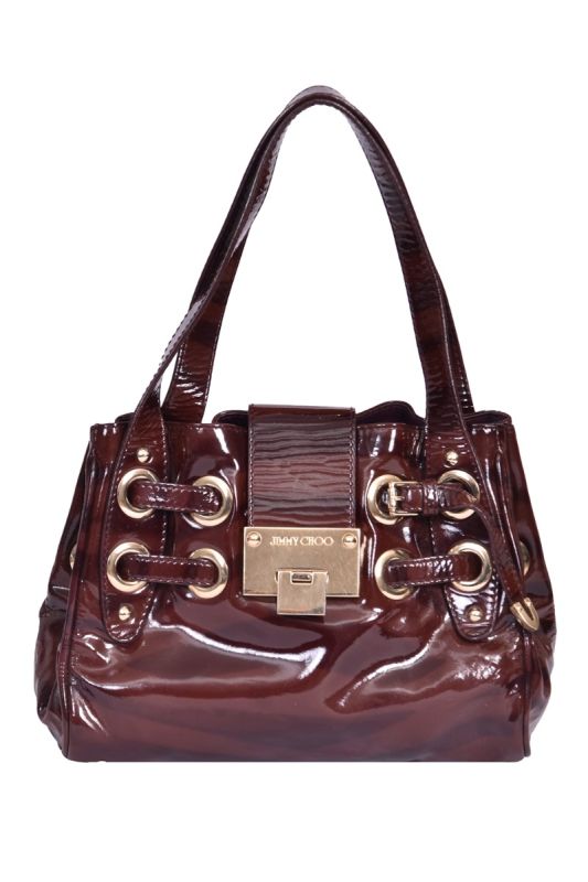 Jimmy Choo Romana Brown Patent Bag