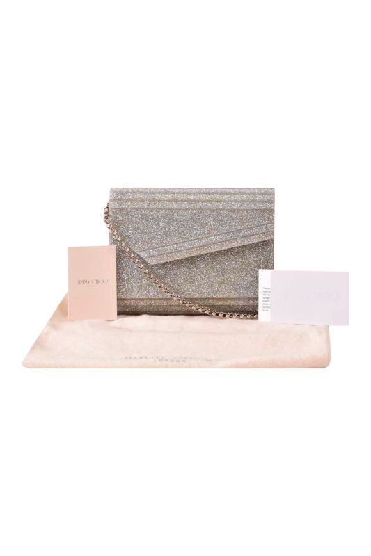 Jimmy Choo Silver Candy Clutch/Sling Bag