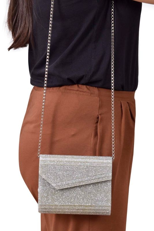Jimmy Choo Silver Candy Clutch/Sling Bag