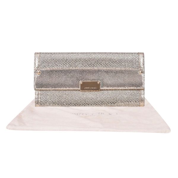 JIMMY CHOO SILVER GLITTER CLUTCH