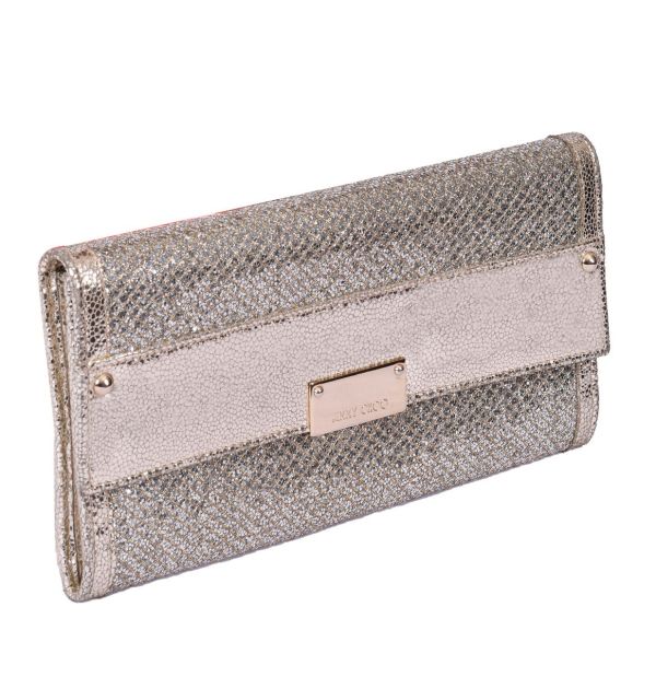 JIMMY CHOO SILVER GLITTER CLUTCH