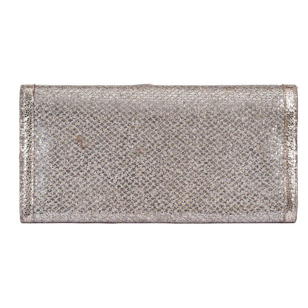 JIMMY CHOO SILVER GLITTER CLUTCH