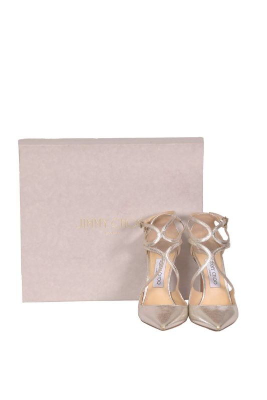 Jimmy Choo Silver Lang Heels