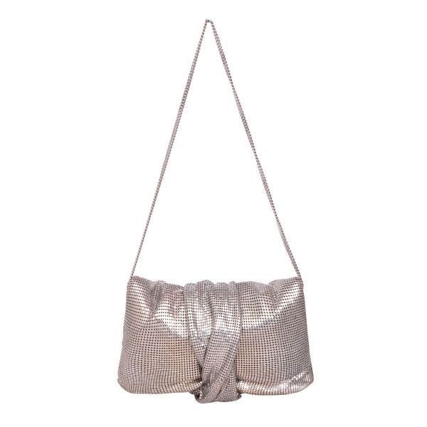 JIMMY CHOO SILVER MESH CHANDRA SLING