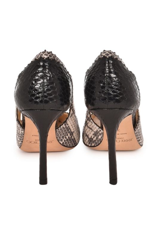 JIMMY CHOO SNAKE PRINT LEATHER PUMPS