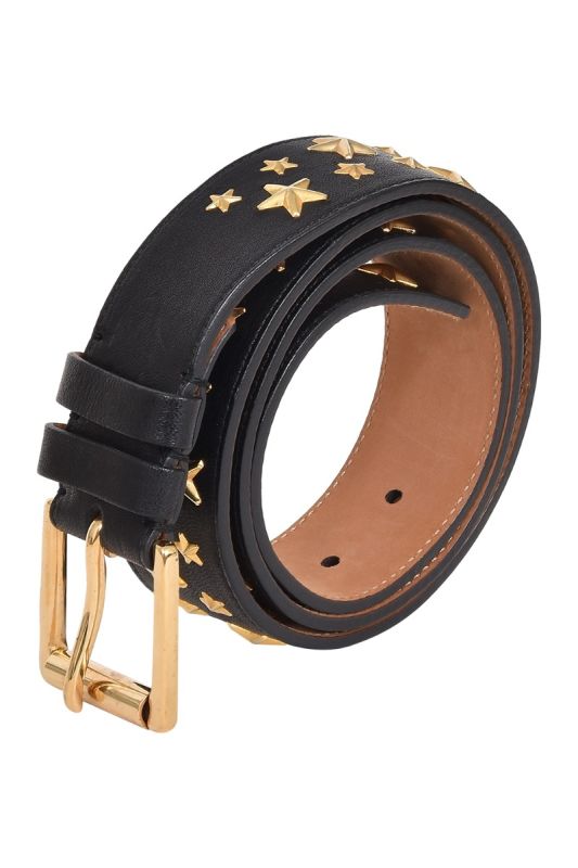 Jimmy Choo Star Embellished Black Belt