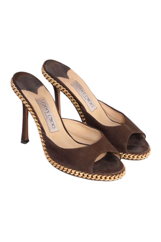 JIMMY CHOO SUEDE PEEPTOES