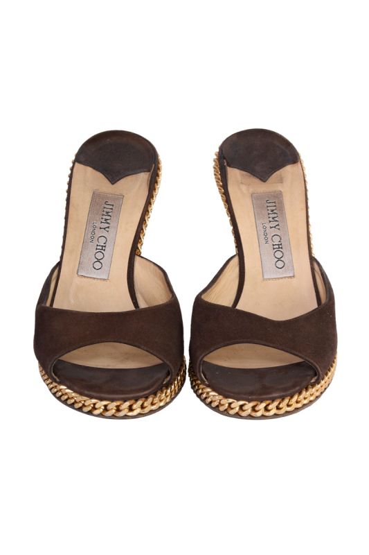 JIMMY CHOO SUEDE PEEPTOES