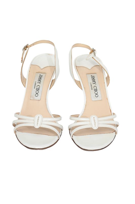 Jimmy Choo White Leather Heels