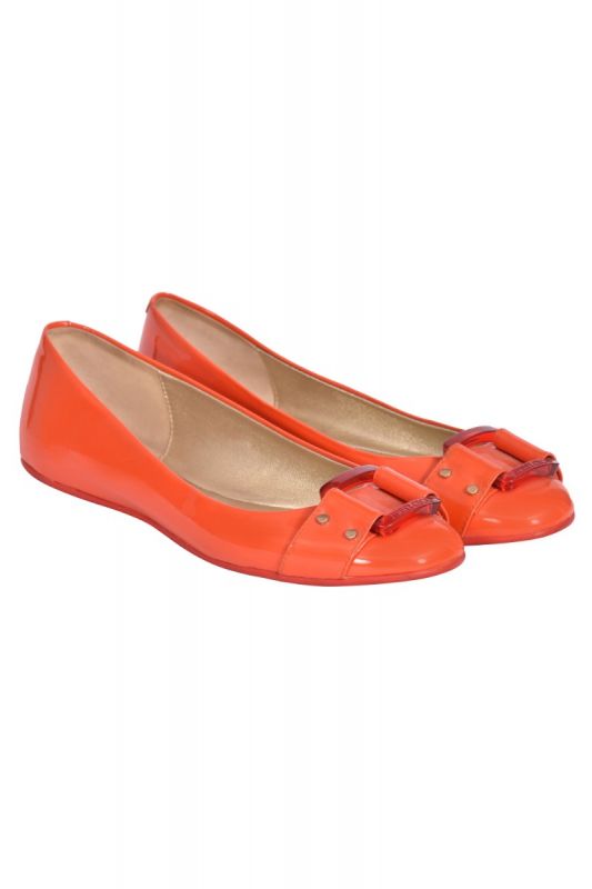 Jimmy Choo Womens Patent Leather Buckle Ballet Flats