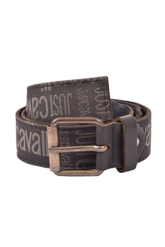 Just Cavalli Black Canvas Belt