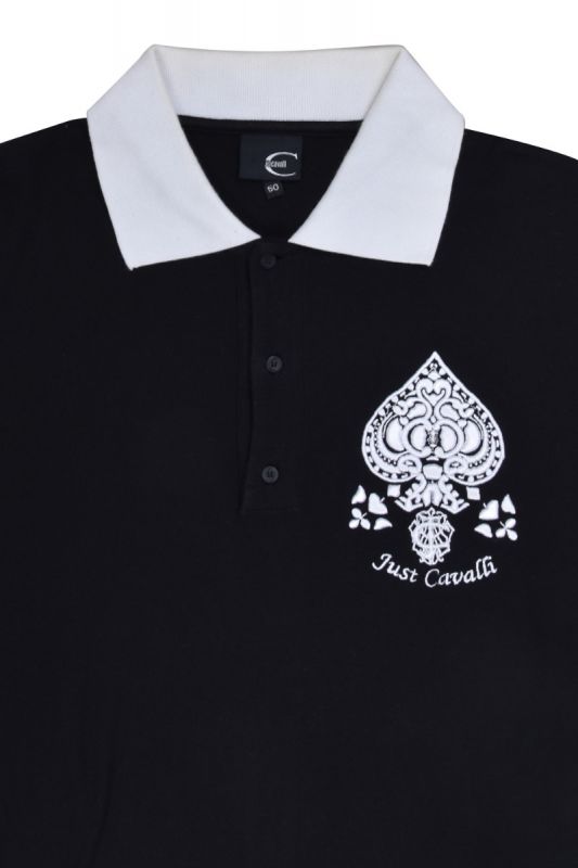 Just Cavalli Black Polo T-shirt