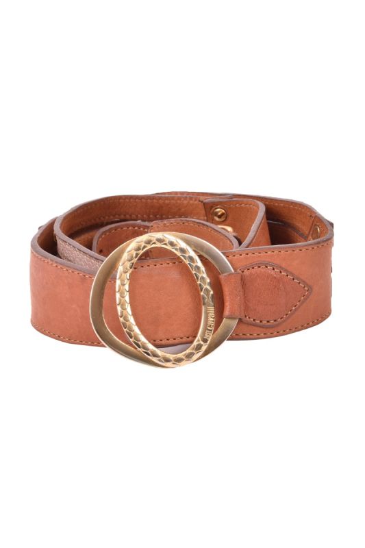 Just Cavalli Brown Twisted Buckle Belt