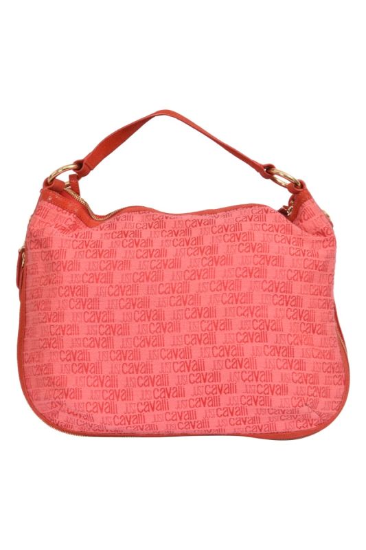 Just Cavalli Red Canvas Handbag