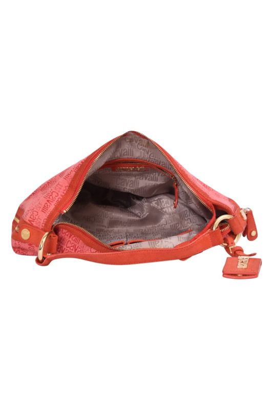 Just Cavalli Red Canvas Handbag