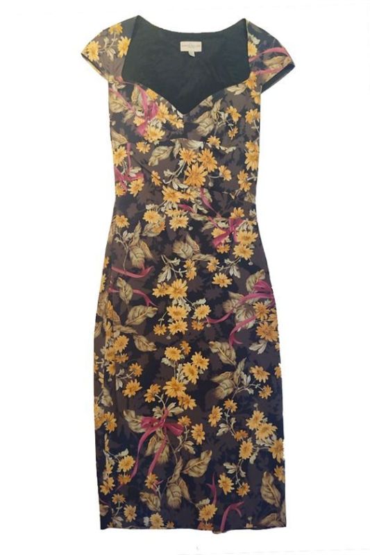 KAREN MILLEN BLACK BLACK FLORAL DRESS