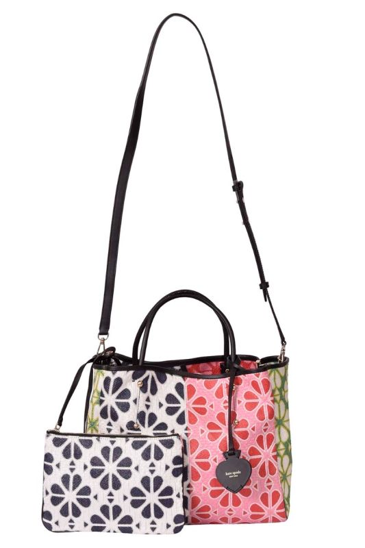 Kate Spade Jacquard Flower Raffia Tote Bag