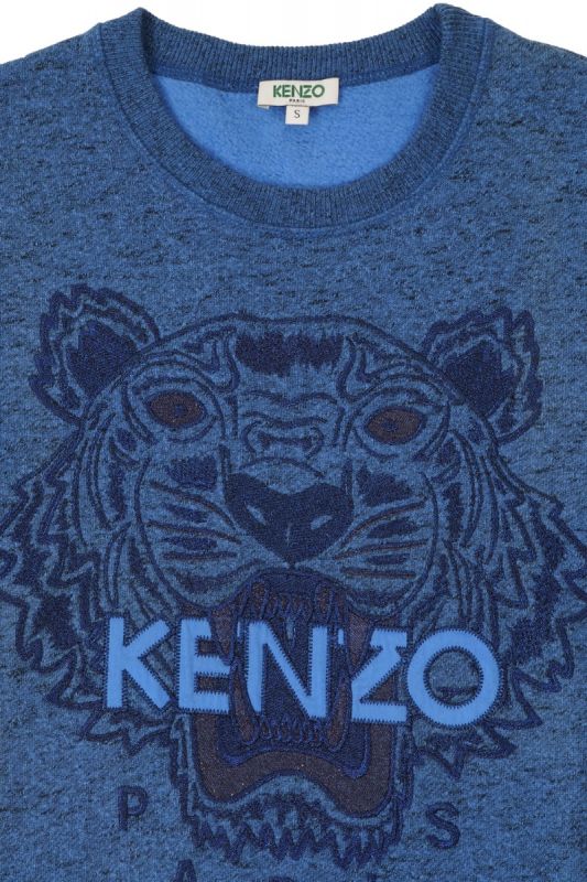 Kenzo Tiger Blue Embroidered Sweatshirt