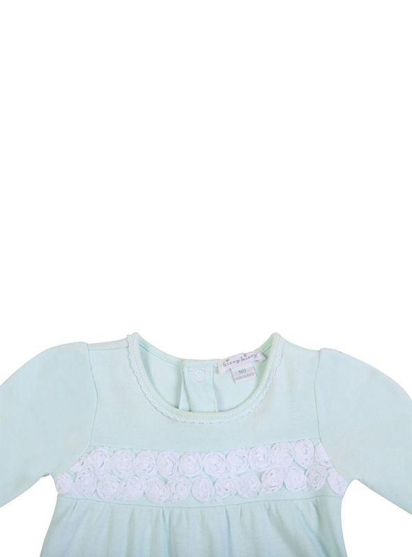 KISSY KISSY PASTEL GREEN EMBROIDERED ROMPER
