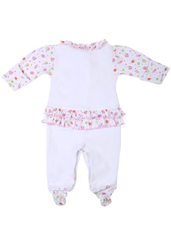 KISSY KISSY RUFFLED CANDY ROMPER WITH MITTENS & CAP