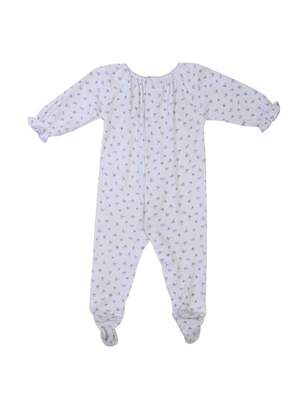 KISSY KISSY WHITE & LILAC GARDEN ROSES PRINT ROMPER & BIB SET