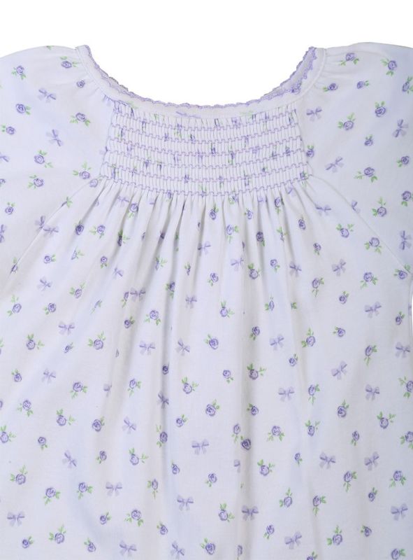 KISSY KISSY WHITE & LILAC GARDEN ROSES PRINT ROMPER & BIB SET