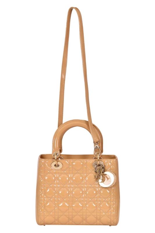 Lady Dior Cannage Medium Patent Leather Handbag