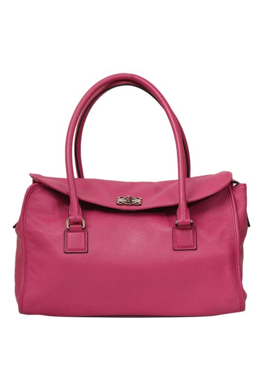 LOEWE ALAMO PINK LEATHER SATCHEL BAG